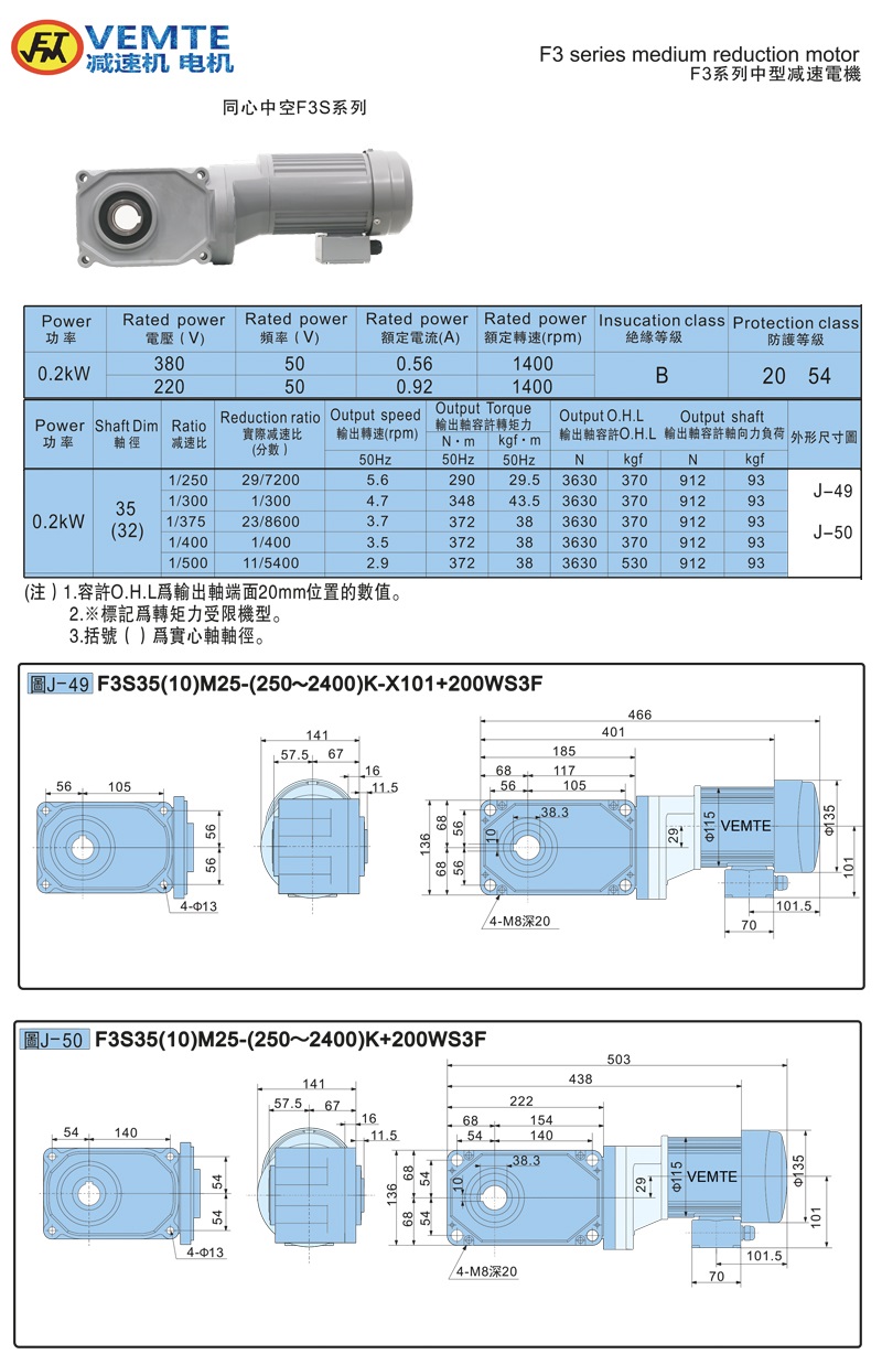 標(biāo)準(zhǔn)型大速比帶電機(jī)0.2KW-空心軸